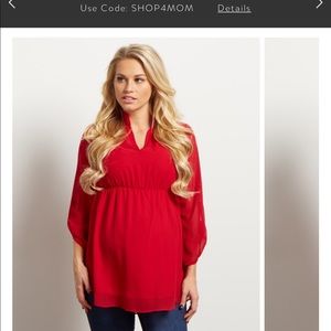 NWT PinkBlush Maternity Red Top SZ SM